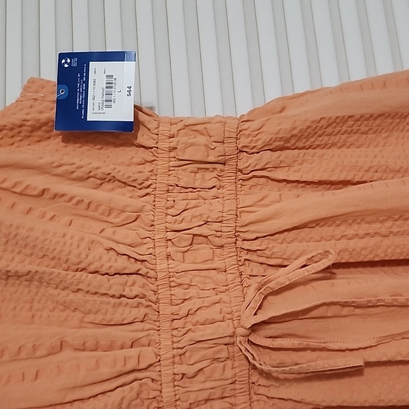 Sweetheart Neckline Cotton Dress Orange- Size Large - Picture 2 of 5